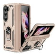 thumbnail image 1 of SaniMore Tri-layer Case for Samsung Galaxy Z Fold 5 7.6" 2023, 360° Rotating Holder/Kickstand Rugged PC Back TPU Bumper Magnetic Car Mount Anti-fingerprint Heavy Duty Protective Case, Gold, 1 of 8
