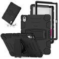 thumbnail image 1 of SaniMore Tri-layer Hybird Case for iPad 10th Generation 10.9" 2022, Rugged PC Shell Silicone Backplane Anti-drop Shockproof Hidden Kickstand Heavy Duty Protective Case for iPad 10th 2022, Black, 1 of 9