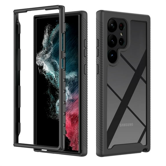 SaniMore Two-layer Cover for Samsung Galaxy A25 6.5" 2023, Rugged PC Backplane Soft TPU Bumper Full Wrap Shockproof Anti-fall Slim Lightweight Fashion Heavy Duty Protective Case For Galaxy A25, Black