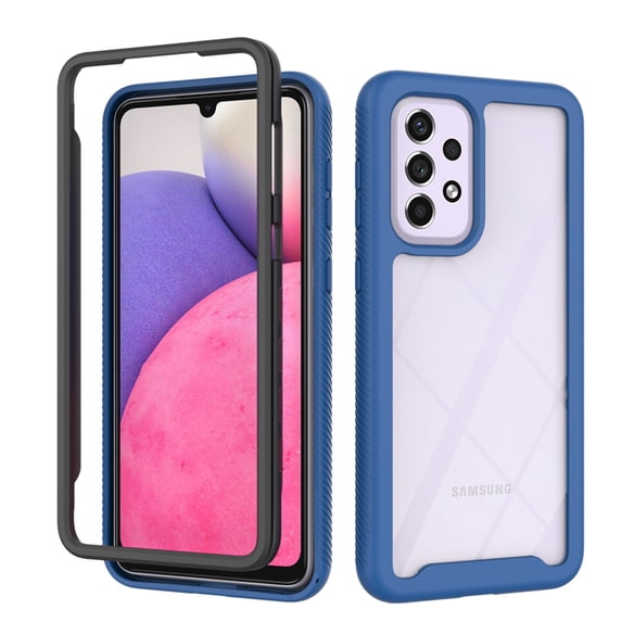 SaniMore Two-layer Cover for Samsung Galaxy A33 5G 6.5" 2022, Rugged PC Backplane Soft TPU Bumper Full Wrap Shockproof Anti-fall Slim Lightweight Fashion Heavy Duty Protective Case, Darkblue