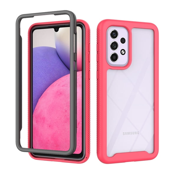 SaniMore Two-layer Cover for Samsung Galaxy A33 5G 6.5" 2022, Rugged PC Backplane Soft TPU Bumper Full Wrap Shockproof Anti-fall Slim Lightweight Fashion Heavy Duty Protective Case, Rose