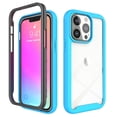 thumbnail image 1 of SaniMore Two-layer Cover for iPhone 14 Pro Max 6.7" 2022, Rugged PC Backplane Soft TPU Bumper Full Wrap Shockproof Anti-fall Slim Lightweight Fashion Heavy Duty Protective Case, Lightblue, 1 of 6