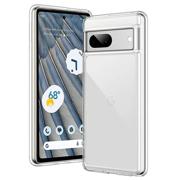 SaniMore Ultra Clear for Google Pixel 7A Case With Tempered Glass Screen Protector, Upgraded [Never Yellowing] [Drop Protection] Shockproof Slim Cover Case for Google Pixel 7A 5G 2023 Crystal Clear