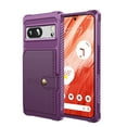 thumbnail image 1 of SaniMore Versatile Case for Google Pixel 8 6.3" 2023, Rugged PC Shell PU Leather Button Flip Card Pocket Stand Feature Magnetic Car Mount Shockproof Anti-drop Heavy Duty Protective Cover, Purple, 1 of 7