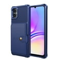 thumbnail image 1 of SaniMore Versatile Case for Samsung Galaxy A15 6.5" 2023, Rugged PC Shell PU Leather Button Flip Card Pocket Stand Magnetic Car Mount Shockproof Anti-drop Heavy Duty Protective Cover, Darkblue, 1 of 7