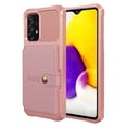 thumbnail image 1 of SaniMore Versatile Case for Samsung Galaxy A33 5G 6.5" 2022, Rugged PC Shell Leather Button Flip Card Pocket Stand Feature Magnetic Car Mount Shockproof Anti-drop Heavy Duty Protective Case, Rosegold, 1 of 7