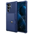 thumbnail image 1 of SaniMore Versatile Case for Samsung Galaxy S22 Ultra 6.8", Rugged PC Shell Leather Button Flip Card Pocket Stand Feature Magnetic Car Mount Shockproof Anti-drop Heavy Duty Protective Case, Darkblue, 1 of 7