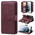 thumbnail image 1 of SaniMore Versatile Case for Samsung Galaxy S23 6.1" 2023, Durable PU Leather Case Card Slots Flip Kickstand Magnetic Closure Anti-drop Shockproof Full Protective Wallet Business Case, Winered, 1 of 9