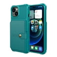 thumbnail image 1 of SaniMore Versatile Case for iPhone 14 Plus 6.7" 2022, Rugged PC Shell Leather Button Flip Card Pocket Stand Feature Magnetic Car Mount Shockproof Anti-drop Heavy Duty Protective Case, Green, 1 of 7