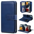 thumbnail image 1 of SaniMore Versatile Case for iPhone 14 Plus 6.7", Durable PU Leather Case Card Slots Flip Kickstand Magnetic Closure Anti-drop Shockproof Full Body Protective Wallet Business Case, Darkblue, 1 of 14