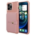 thumbnail image 1 of SaniMore Versatile Case for iPhone 14 Pro 6.1" 2022, Rugged PC Shell Leather Button Flip Card Pocket Stand Feature Car Magnetic Mount Shockproof Anti-drop Heavy Duty Protective Case, Rosegold, 1 of 7