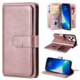 thumbnail image 1 of SaniMore Versatile Case for iPhone 14 Pro Max 6.7", Durable PU Leather Case Card Slots Flip Kickstand Magnetic Closure Anti-drop Shockproof Full Body Protective Wallet Business Case, Rosegold, 1 of 14