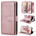 thumbnail image 1 of SaniMore Versatile Case for iPhone 15 6.1", Durable PU Leather Case Card Slots Flip Kickstand Magnetic Closure Anti-drop Shockproof Full Body Protective Wallet Business Cover, Rosegold, 1 of 8