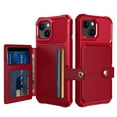 thumbnail image 1 of SaniMore Versatile Case for iPhone 15 Plus 6.7" 2023, Rugged PC Shell PU Leather Button Flip Card Pocket Stand Feature Car Magnetic Mount Shockproof Anti-drop Heavy Duty Protective Cover, Red, 1 of 7