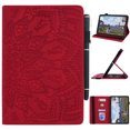 thumbnail image 1 of SaniMore Wallet Case for Amazon Fire Max 11 11.0" Released 2023, PU Leather Case with Embossed Sunflower Shockproof TPU Shell Card/Pen Holder Hand Rope Anti-slip Kikstand Tablet Cover, Red, 1 of 7