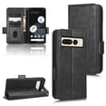 thumbnail image 1 of SaniMore Wallet Case for Google Pixel 7A 6.1" 2023, Glitter PU Leather Case Triangle Pattern Card Slots Cash Pocket Kickstand Removeable Wrist Strip All-around Protective Magnetic Cover, Black, 1 of 11