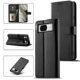 thumbnail image 1 of SaniMore Wallet Case for Google Pixel 8 6.3" 2023 Release, PU Leather Skin & Soft TPU Inner Shell [Card Holder + Cash Pocket + Flip Kickstand] Magnetic Closure Protective Wallet Cover, Black, 1 of 11