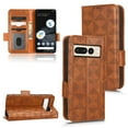 thumbnail image 1 of SaniMore Wallet Case for Google Pixel 8 Pro 2023, Glitter PU Leather Case Triangle Pattern Card Slots Cash Pocket Kickstand Removeable Wrist Strip All-around Protective Magnetic Cover, Brown, 1 of 10