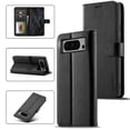 thumbnail image 1 of SaniMore Wallet Case for Google Pixel 8 Pro 6.7" 2023 Release, PU Leather Skin & Soft TPU Inner Shell [Card Holder + Cash Pocket + Flip Kickstand] Magnetic Closure Protective Wallet Cover, Black, 1 of 10