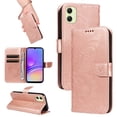 thumbnail image 1 of SaniMore Wallet Case for Samsung Galaxy A15, PU Leather Embossed Butterfly Flip Folio Cover Card Holder [Kickstand][Wrist Strap] All Arpund Protective Shockproof Shell, Rosegold, 1 of 18