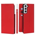 thumbnail image 1 of SaniMore Wallet Case for Samsung Galaxy S22 Plus 6.6" 2022, Wrist Strap Flip Kickstand Card Slots Genuine PU Leather Shockproof TPU Shell Anti-fall Full-body Protective Cover For S22 Plus, Red, 1 of 8