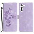 thumbnail image 1 of SaniMore Wallet Case for Samsung Galaxy S23 6.1" 2023,  PU Leather Embossed Flower Shockproof [Card Slots + Cash Pocket + Removeable Wrist Strap] Kickstand Full Protective Business Shell, Purple, 1 of 11