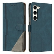 SaniMore Wallet Case for Samsung Galaxy S23 Plus, Magnetic PU Leather [RFID Blocking] Card Slot Wrist Strap Folio Cover with Kickstand & Wireless Charging TPU Shockproof Interior Cover, Blue