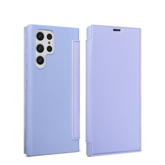 SaniMore Wallet Case for Samsung Galaxy S23 Ultra (6.8" 2023), Elastic Silicone Flip Folio Kickstand wirh Card Slot Full Body Protective Shockproof Anti-drop ShellFor Samsung Galaxy S23 Ultra, Purple