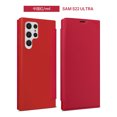 thumbnail image 1 of SaniMore Wallet Case for Samsung Galaxy S23 Ultra (6.8" 2023), Elastic Silicone Flip Folio Kickstand wirh Card Slot Full Body Protective Shockproof Anti-drop ShellFor Samsung Galaxy S23 Ultra, Red, 1 of 8