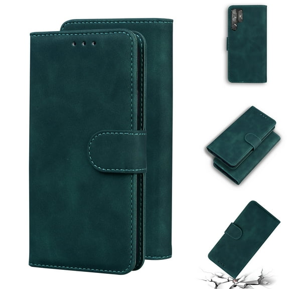 SaniMore Wallet Case for Samsung Galaxy S23 Ultra 6.8 inch, Magnetic Clasp Flip Kickstand Luxury PU Leather Cover Built-in Cash & Card Slots RFID Blocking for Samsung S23 Ultra, Green