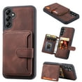 thumbnail image 1 of SaniMore Wallet Case for Samsung Galaxy S24, Flip Cash Pocket Card Slots Kickstand PU Leather Skin Wear-resistant Retro Shockproof Anti-drop Cover for Samsung Galaxy S24, Coffee, 1 of 6