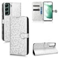 thumbnail image 1 of SaniMore Wallet Case for Samsung Galaxy S24 Plus, Glitter PU Leather Case Polka Dot Card Slots Cash Pocket Kickstand Removeable Wrist Strip Magnetic Clasp All-around Protective Shell, Silver, 1 of 9