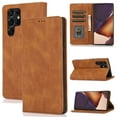 thumbnail image 1 of SaniMore Wallet Case for Samsung Galaxy S24 Ultra 6.8" 2024, Magnetic Folio PU Leather Cover Bracket Card Slots Cash Pocket All-around Protective Shockproof Anti-fall Business Shell, Brown, 1 of 10