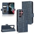thumbnail image 1 of SaniMore Wallet Case for Samsung Galaxy S24 Ultra, Glitter PU Leather Case Triangle Pattern Card Slots Cash Pocket Kickstand Removeable Wrist Strip All-around Protective Magnetic Cover, Blue, 1 of 8