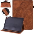 thumbnail image 1 of SaniMore Wallet Case for Samsung Galaxy Tab A8 10.5" 2022 SM-X200/X205, PU Leather Case Embossed Sunflower Shockproof TPU Shell Card Slots Pen Holder Hand Rope Anti-slip Strip Kickstand Case, Brown, 1 of 12