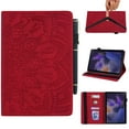 thumbnail image 1 of SaniMore Wallet Case for Samsung Galaxy Tab A8 Case 10.5" 2022 SM-X200/X205, PU Leather Case Embossed Sunflower Shockproof TPU Shell Card/Pen Holder Hand Rope Anti-slip Kikstand Tablet Case, Red, 1 of 15