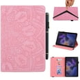 thumbnail image 1 of SaniMore Wallet Case for Samsung Galaxy Tab A8 Case 10.5" 2022 SM-X200/X205, PU Leather Case Embossed Sunflower Shockproof TPU Shell Card/Pen Holder Hand Rope Anti-slip Kikstand Tablet Case, Pink, 1 of 15