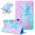 thumbnail image 1 of SaniMore Wallet Case for Samsung Galaxy Tab A9 Case 8.7" 2023 SM-T550/P550, PU Leather Shockproof TPU Shell Auto Wake/Sleep Card/Pen Holder Stand Anti-slip Strip Magnetic Cover, Blue Pink Pineapple, 1 of 7