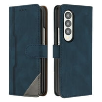 SaniMore Wallet Case for Samsung Galaxy Z Fold 3, Magnetic Clasp PU Leather Stand [RFID Blocking] Card Slot Flip Folio Cover with Folding Kickstand TPU Shockproof Interior Cover, Blue