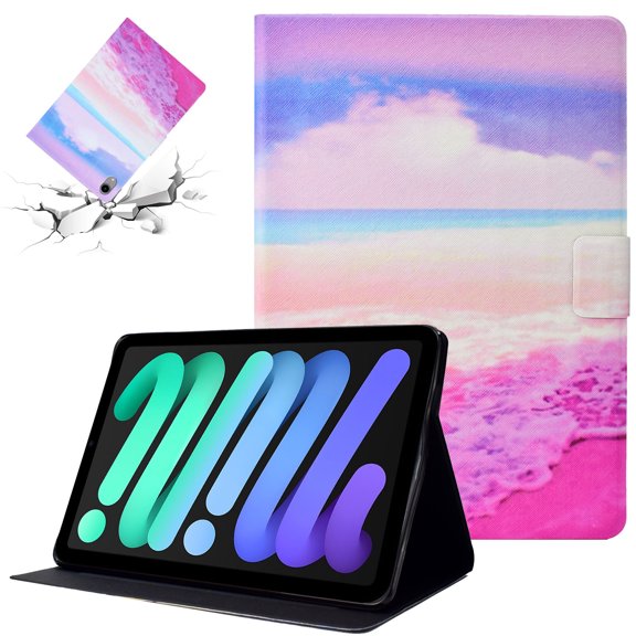 SaniMore Wallet Case for iPad 10th Generation 10.9" 2022, PU Leather Case Card Slots Anti-slip Strip Flip Kickstand Shockproof TPU Shell Full Protective Fashion Lovely Case, Marble