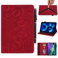 thumbnail image 1 of SaniMore Wallet Case for iPad 10th Generation 10.9" 2022, PU Leather Case with Embossed Sunflower Shockproof TPU Shell Card/Pen Holder Hand Rope Anti-slip Kickstand Tablet Case For iPad 10th Gen, Red, 1 of 15
