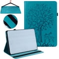 thumbnail image 1 of SaniMore Wallet Case for iPad 10th Generation 10.9" 2022, PU Leather Case Embossed Tree Shockproof TPU Shell Card Slots Pen Holder Hand Rope Anti-slip Strip Kickstand Case, Blue, 1 of 12