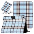 thumbnail image 1 of SaniMore Wallet Case for iPad 10th Generation 10.9" 2022, PU Leather Case Lattice Pattern Shockproof TPU Shell Auto Wake/Sleep Card Slots Anti-slip Strip Shockproof Kickstand Case, Blue, 1 of 6