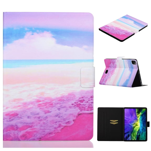SaniMore Wallet Case for iPad Pro 11 2024, PU Leather Case Card Slots Anti-slip Strip Flip Kickstand Shockproof TPU Shell Full Protective Fashion Lovely Cover, Marble