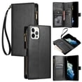 thumbnail image 1 of SaniMore Wallet Case for iPhone 13 Pro Max, RFID Blocking PU Leather Zipper Handbag Purse Flip Cover, Kickstand Folio Case with Card Slot Wrist Strap Lanyard for iPhone 13 Pro Max, Black, 1 of 7