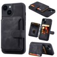 thumbnail image 1 of SaniMore Wallet Case for iPhone 14 6.1" 2022, Flip Cash Pocket Card Slots Kickstand PU Leather Skin Wear-resistant Retro Shockproof Anti-drop Cover For iPhone 14 6.1" 2022, Black, 1 of 5