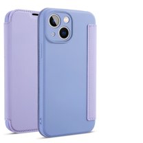 SaniMore Wallet Case for iPhone 14 Plus (6.7" 2022), Elastic Silicone Flip Folio Kickstand Wireless Charging wirh Card Slot Full Body Protective Shockproof Anti-drop Shell for iPhone 14 Plus, Purple