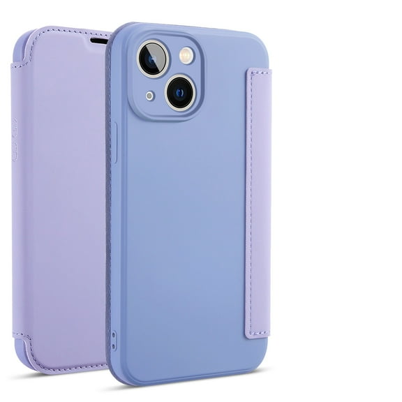 SaniMore Wallet Case for iPhone 14 Plus (6.7" 2022), Elastic Silicone Flip Folio Kickstand Wireless Charging wirh Card Slot Full Body Protective Shockproof Anti-drop Shell for iPhone 14 Plus, Purple