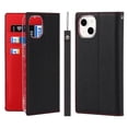 thumbnail image 1 of SaniMore Wallet Case for iPhone 14 Plus 6.7" 2022, Wrist Strap Flip Kickstand Card Slots Genuine PU Leather Shockproof TPU Shell Anti-fall Full-body Protective Cover For iPhone 14 Plus, Black, 1 of 7