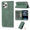 thumbnail image 1 of SaniMore Wallet Case for iPhone 14 Pro 6.1" 2022, Magnetic Folio PU Leather Cover Bracket Card Slots Cash Pocket All-around Protective Shockproof Anti-fall Business Shell For iPhone 14 Pro, Green, 1 of 7